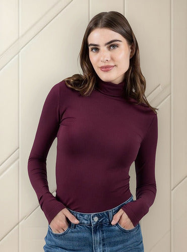 Polera Dama Manga Larga Con Cuello Algodón Muy Calientes