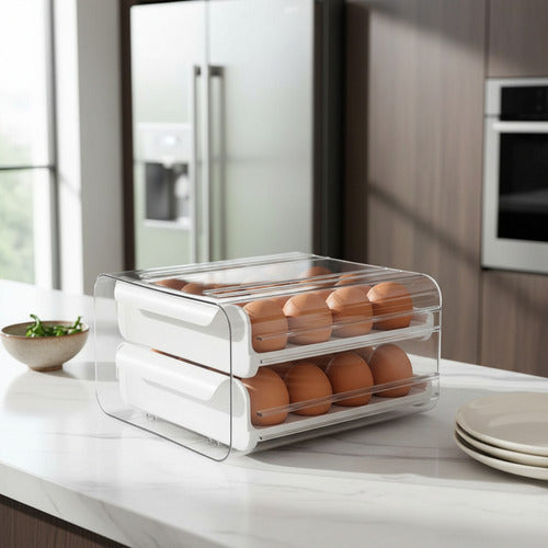 Huevera Organizadora 32 Unidades Apilables Blanco