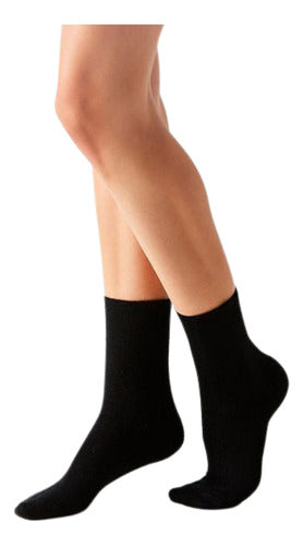 Pack Medias Negras Unisex 100% Algodón Premium X6 Pares Negro Liso 35-40