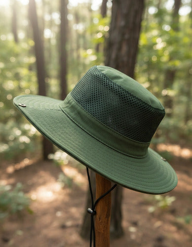 Gorro Sombrero Cubre Nuca Protección Uv Capelina Malla Fit Verde Un Lisa