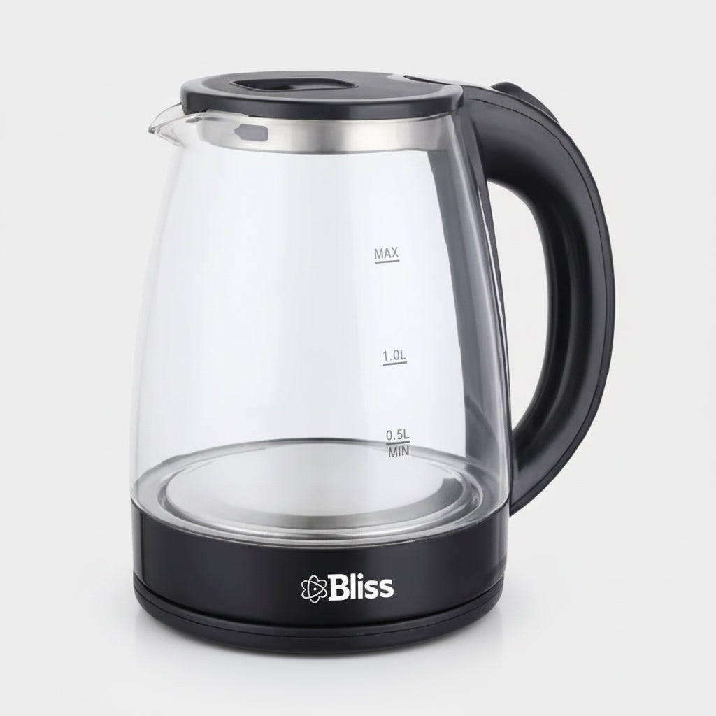 Jarra Electrica De Vidrio 2l Color Negro Negro