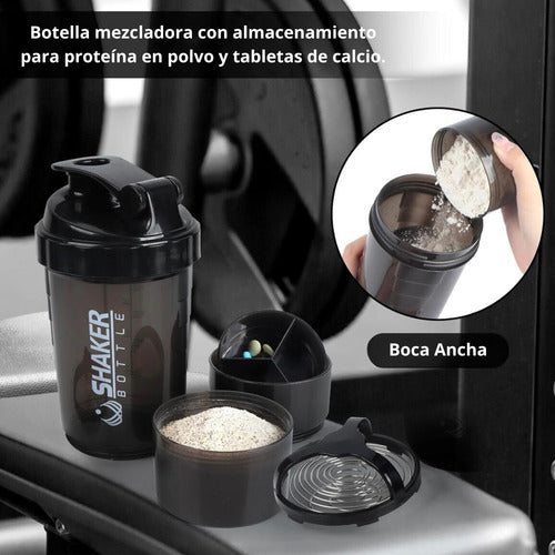 Botella De Agua Pro Gimnasio Con Mezcladora Para Proteína