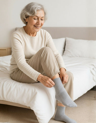 Medias Sin Costura Algodón Suaves Y Cómodas Pack X6 Varios Lisa Único