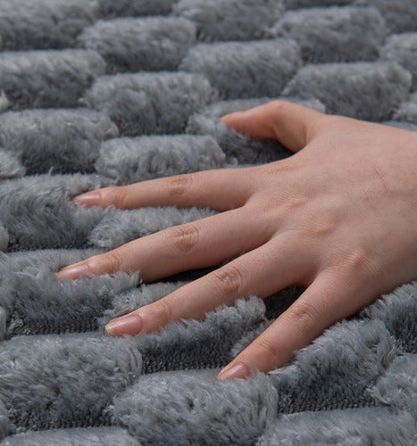 Alfombra De Baño Antideslizante Y Super Absorbente Marrón Oscuro Geométrico