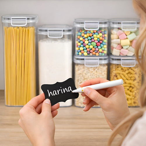 Set X7 Recipiente Tapers Herméticos Organizador Cocina Transparente