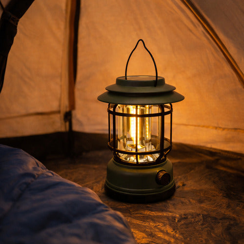 Farol Solar Recargable Camping Jardin Led Verde