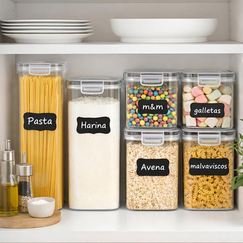 Set X7 Recipiente Tapers Herméticos Organizador Cocina Transparente