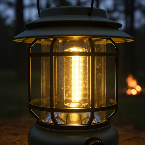 Farol Solar Recargable Camping Jardin Led Verde