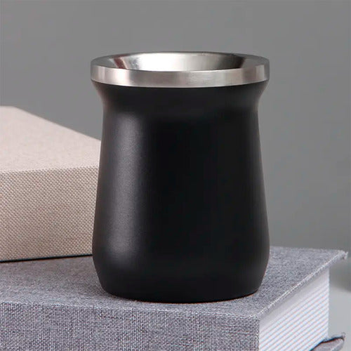 Mate De Acero Inoxidable 200 Ml Negro Lisa