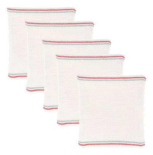 Pack Trapo De Piso Paño Alta Calidad Súper Absorbente X5 Blanco