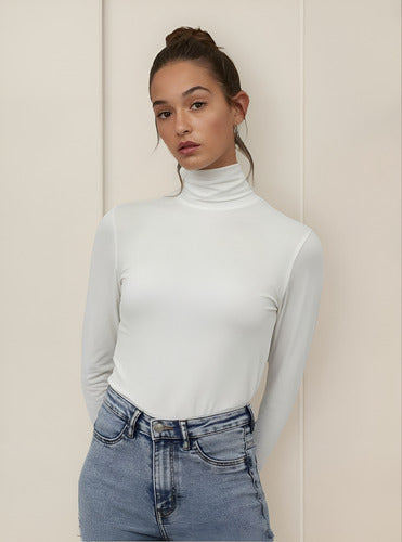 Polera Dama Manga Larga Con Cuello Algodón Muy Calientes