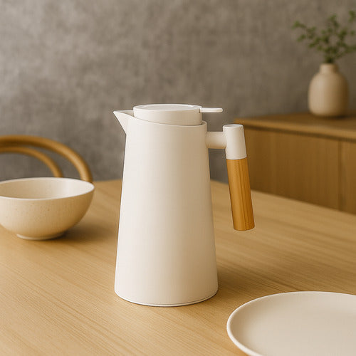 Jarra Térmica Frío Calor 1l Té Café Mantiene Temperatura Blanco