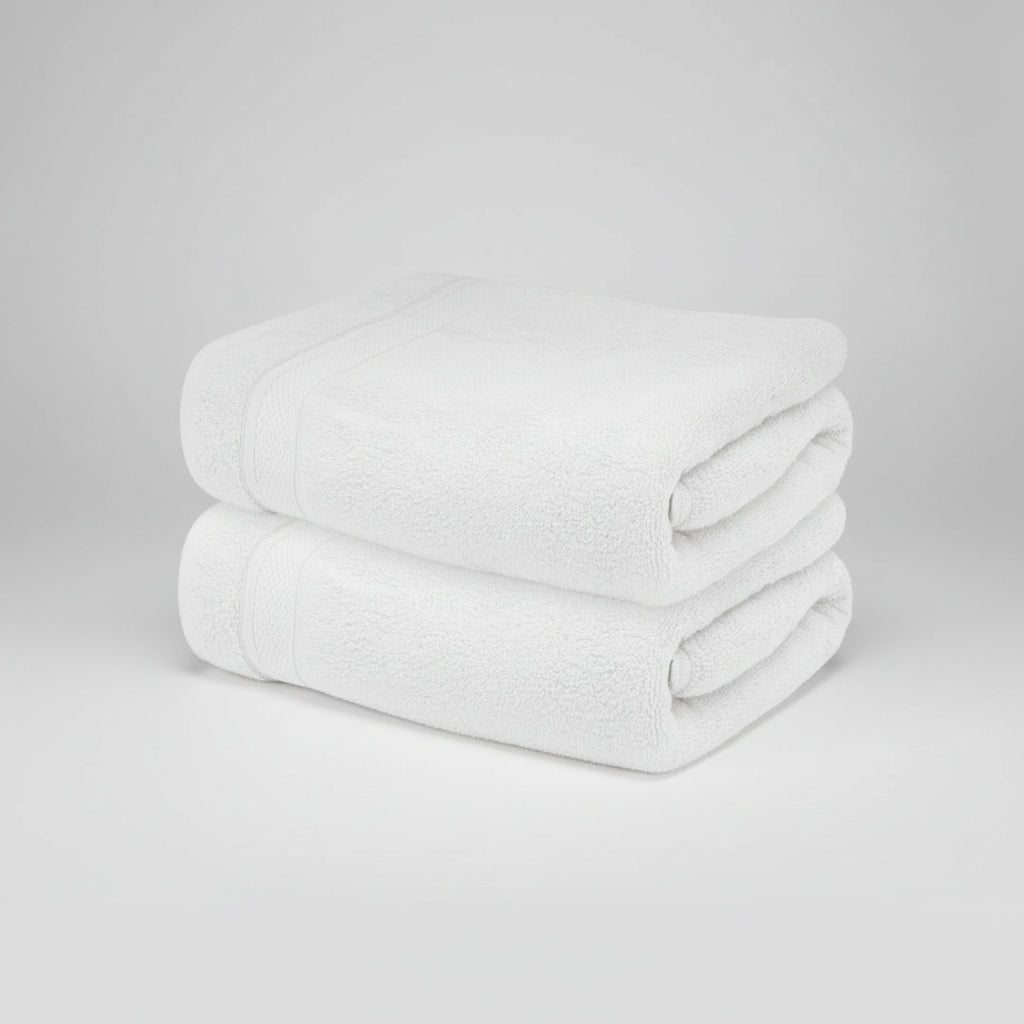 Juego De Toalla Blancas 100% Algodón Muy Suaves Alta Calidad Blanco Lisa
