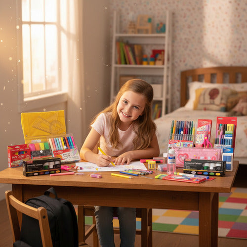 Set Escolar Completo Con Mochila Útiles Escolares Niña