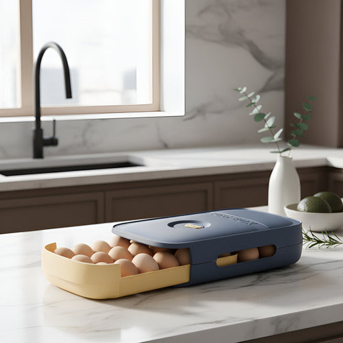 Huevera Caja Organizadora Huevos Aiplable 18 Unidades Azul Marino