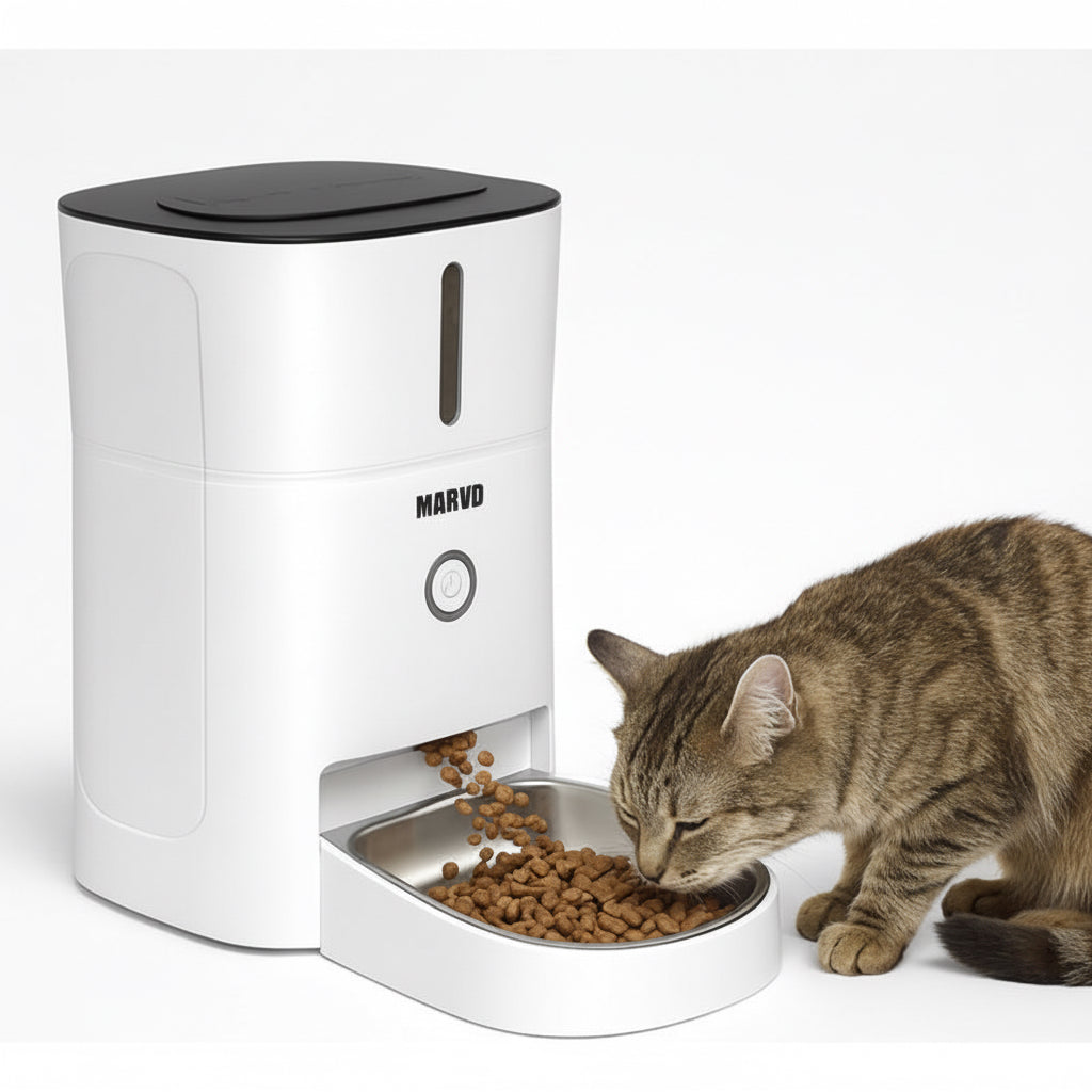 Dispensador Alimentos Mascota Perro Gato Inteligente 3l Blanco