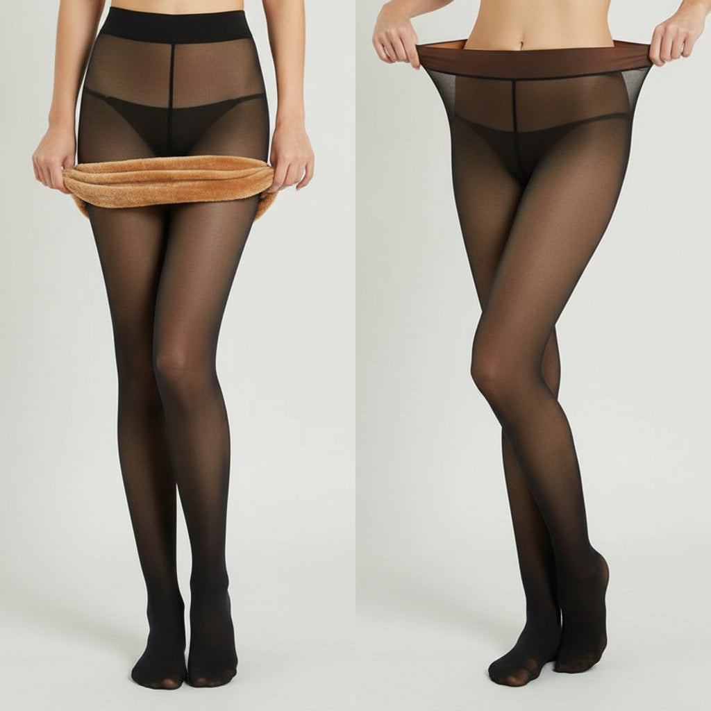 Calza Térmicas Corderito Ultra Calientes Medias Hot Max   Negro Liso Único