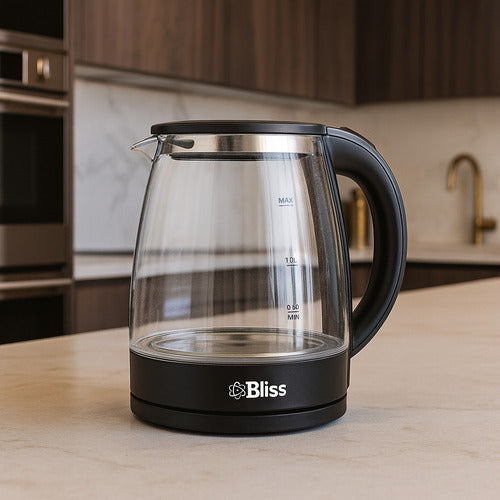 Jarra Electrica De Vidrio 2l Color Negro Negro