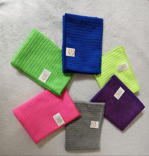 Set X 6 De Microfibra Franela Paño Secado Hogar Cocina Auto