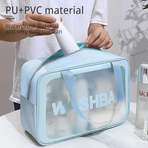 Neceser De Viaje Organizador Transparente Agua Lisa