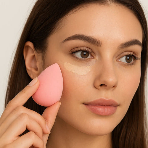 Kit Esponja De Maquillaje Blender Profesional Sin Marcas X2 Blanco Mini