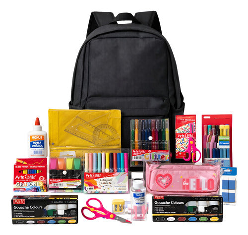 Set Escolar Completo Con Mochila Útiles Escolares Niña