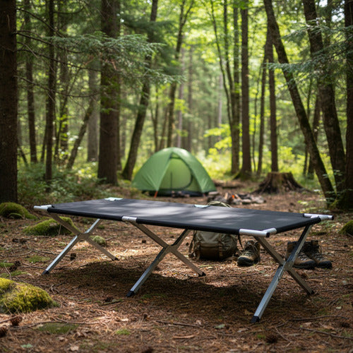 Catre De Aluminio Plegable Calidad Superior Camping Negro