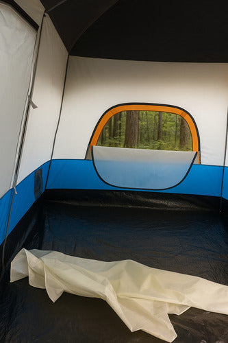 Carpa Cabaña 2 Habitaciones Para 4/6 Personas  Celeste Azul Acero