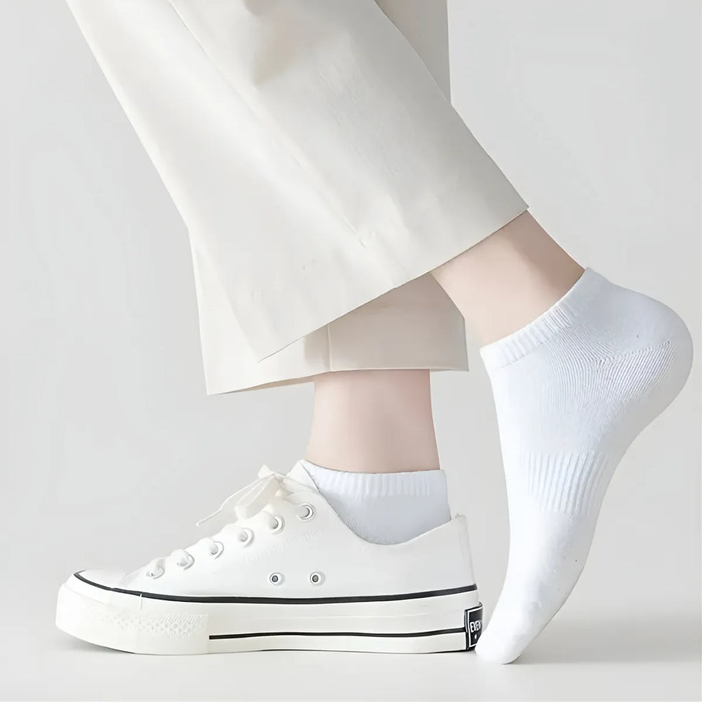 Pack Medias Trefoil Soquete Blancas Algodón Deportiva Premium X6 Blanco Lisa Único