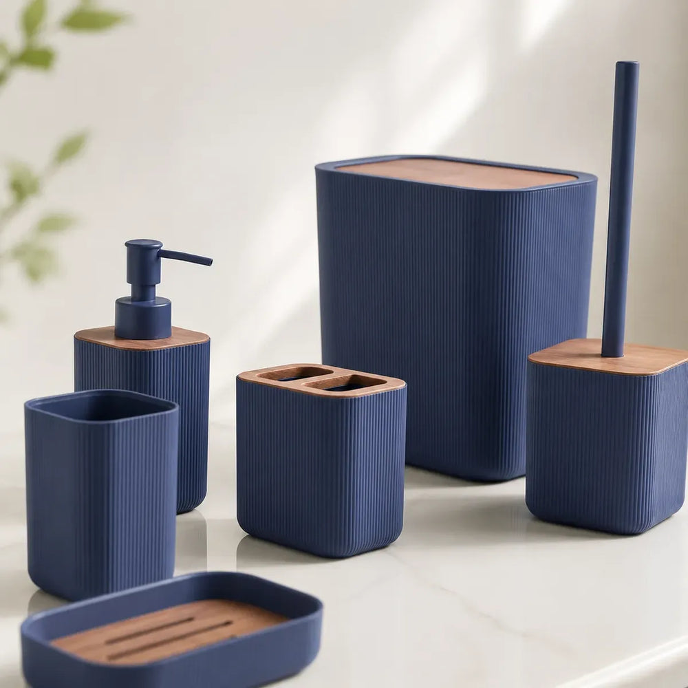 Set Accesorios Para Baño AZUL 6 Piezas
