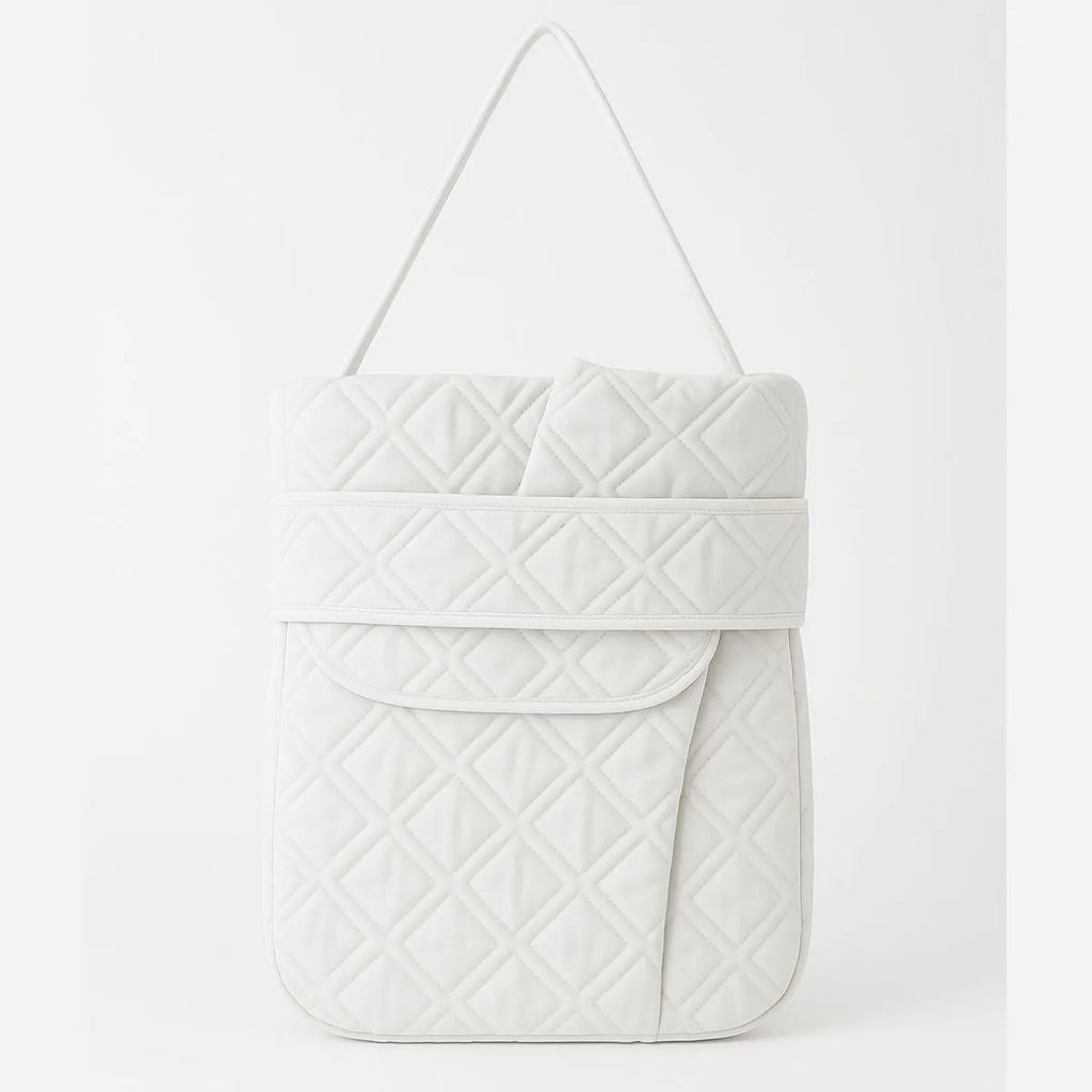 Cubrecama Colcha De 2 Plazas Blanco + 2 Fundas Almohada + Bolsón Blanco Lisa