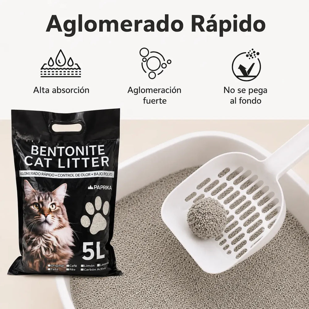 Piedras Sanitarias Para Gatos Bentonita Aglomerante Lemon 5l