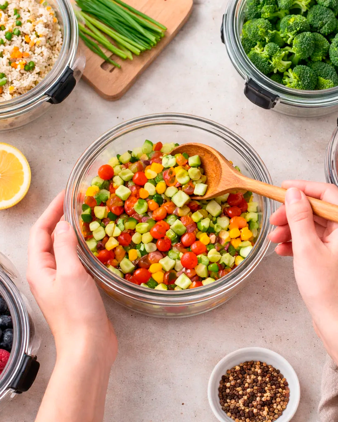 Recipiente Set Hermético Acrilico 2.0