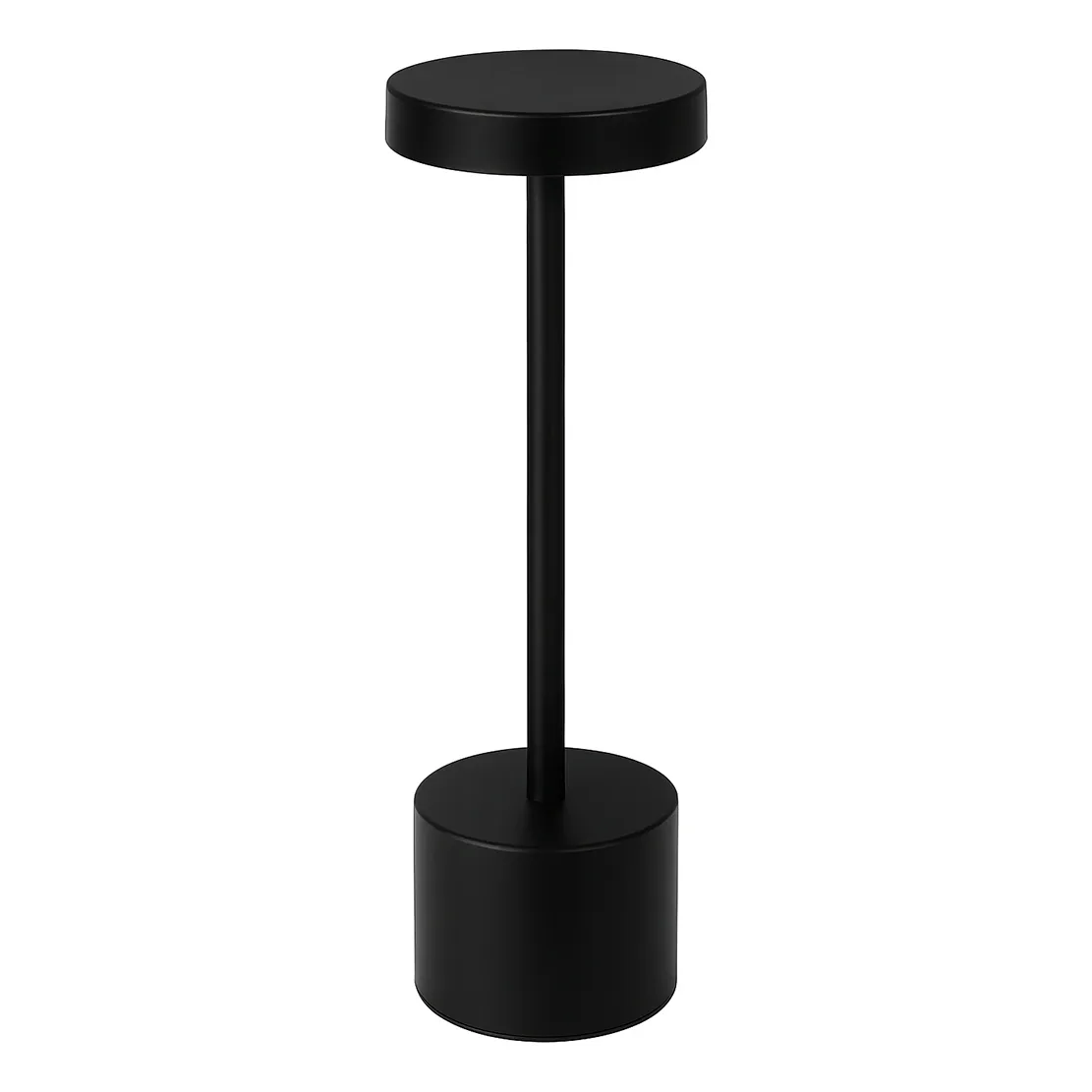 Black cylindrical stool on a white background